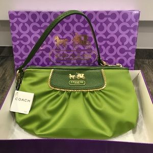 Satin Green Wristlet clutch